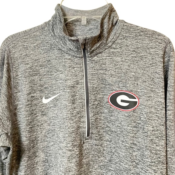 Nike Tops - Nike Georgia Bulldogs Women's Quarter 1/4 Zip Dri-FIT Pullover Gray Red - Medium